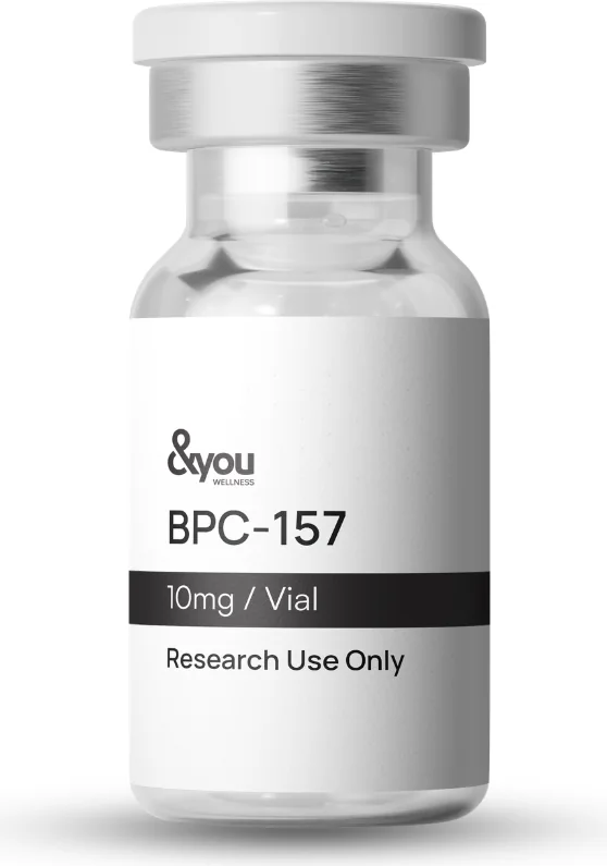 BPC-157 vial, labelled Research Use Only